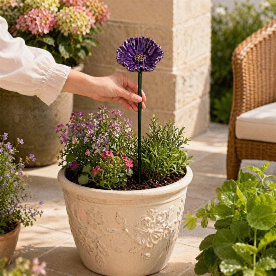 Stazione di abbeveraggio per api, Bagnetto per api da giardino, Mangiatoia d'acqua per api con design floreale, Ciotola colorata per bagno api e farfalle per decorazione esterna di giardino e cortile