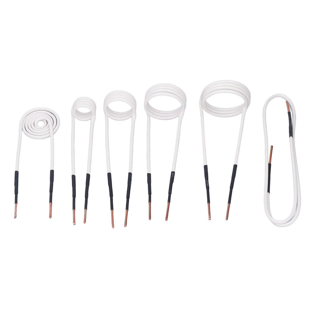 6 Pcs Induction Heater Coil Kit 2.5mm Brass Core 20 30 40 50mm Free Forming Flat Type Induction Heater Wires