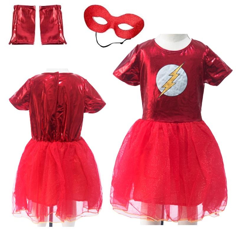 Bsrlons Halloween Flash Girl Children's Role-playing Costume Cosplay Stage Performance Dress