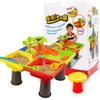 Kids Sand Water Table Play Set, Outdoor/Indoor Sandbox Toy Beach Toys Tools, 4-in-1 Activity Table for Toddlers, Summer Backyard Beach Toy for Kids 3+