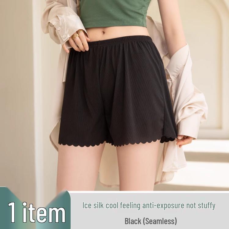 Ice Silk Women's Safety Shorts - High Elastic, Seamless, Breathable, Anti-Exposure Leggings for Summer