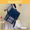 Retro Checkered Flap Shoulder Bag 2023 Fashionable Urban Minimalist Style Pu Material Large Size Backpack