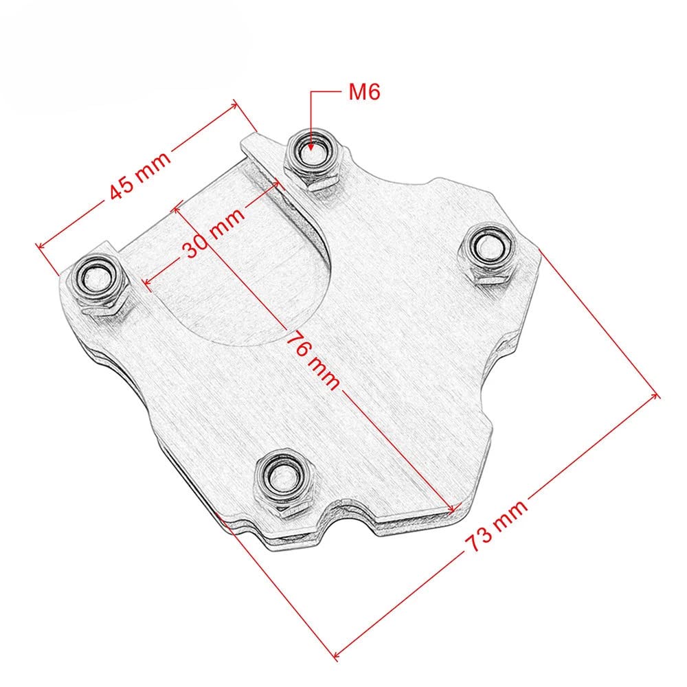 ZSADZS Universal Motorcycle Side Stand Extension Stretcher Bike Side Stand Kickstand Plate Universal Pad End Extension Stainless Steel Off Road