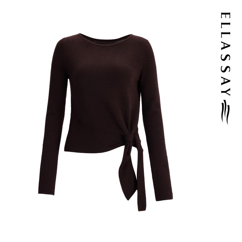 ELLASSAY Women's Merino Wool Side Twist Knit Sweater