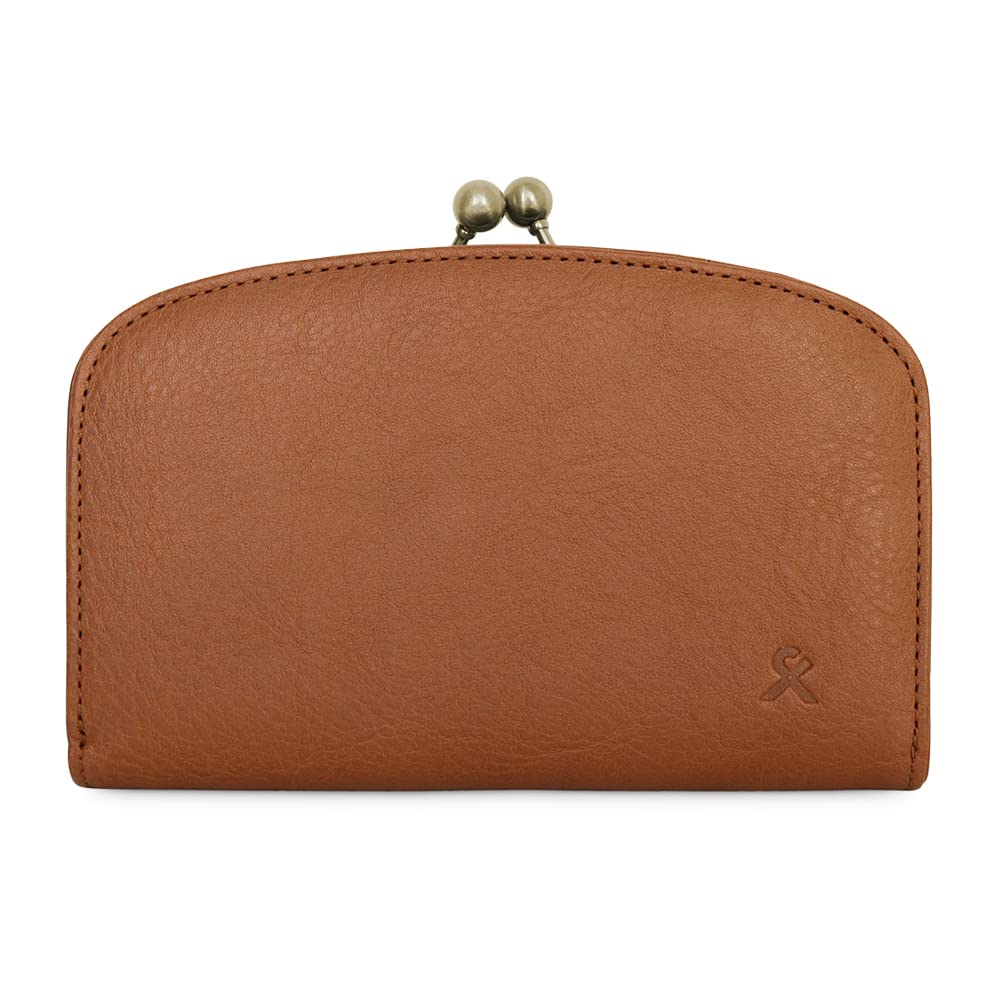 

AYANOKOJI Bifold Round Wallet with Clasp Closure, XNamara Calfskin, In Stock (Camel), Genuine Leather, Bifold Wallet, Simple Design, Made in Japan,