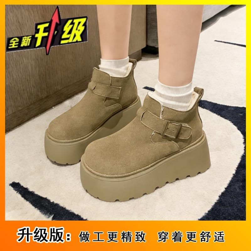

Martin boots short boots thick-soled heightening Birkenstocks women s shoes velvet warm snow boots cotton shoes new winter 40