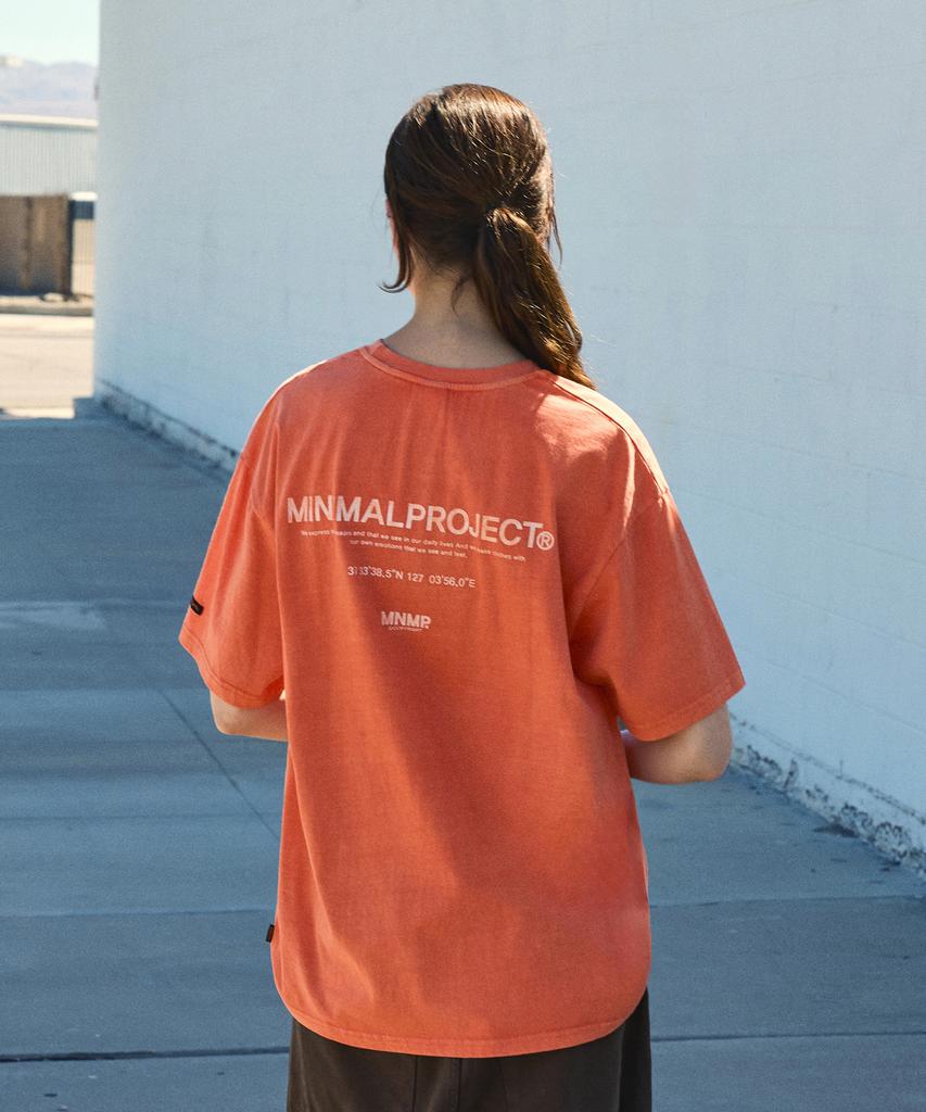 MINIMALPROJECT Pigment Signature Oversized Short Sleeve T-Shirt Mst124 [Orange]