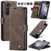 CASEME Is Suitable for Samsung ZFold6/7 Retro Matte Flip Leather Case, Fold5 Magnetic Side Buckle, Fold4 Card Slot