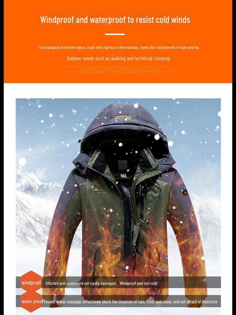 Unisex Plus Size Outdoor Velvet Jackets for Mountaineering