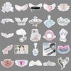 50 PCS Waterproof INS Style Girly Heart Wings Cartoon Stickers for DIY Notebook & Tea Cup Decoration