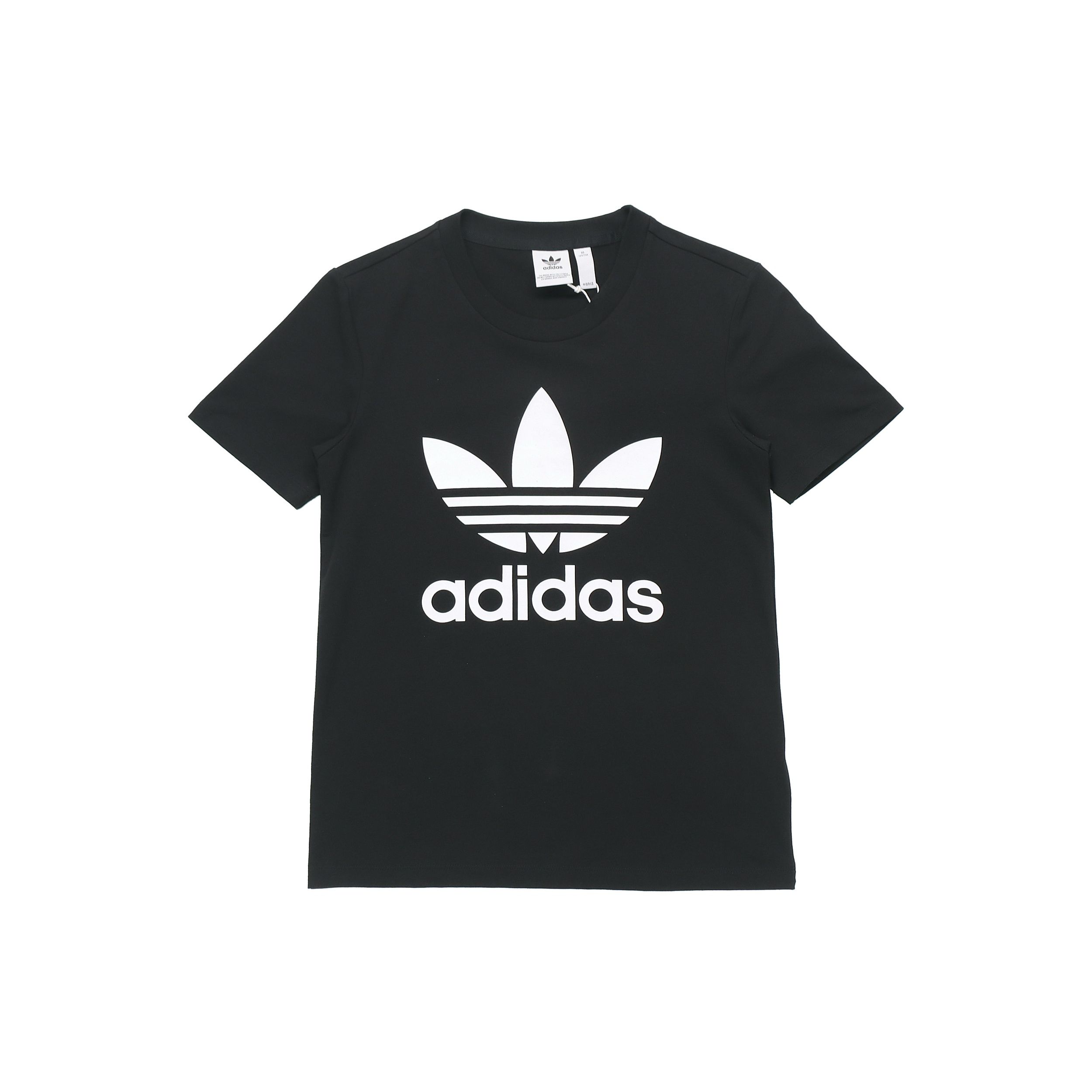 

Adidas Originals Футболка с логотипом Trefoil Color Block Спортивная Американский Винтаж Круглый Вырез Короткий Рукав Футболка Женские Топы Черный FM3311 34