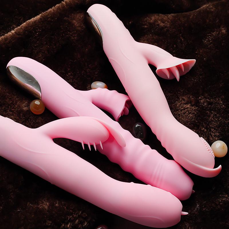 G-spot Vibrator Tongue Licking Telescopic Vaginal Massagers Licking Clitoris G-spot Stimulation Masturbate Dildo SexToy for Women