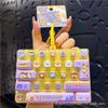 Funny 26 Grid Keyboard Keycap Clicker Keychain Fidget Push Squeeze Stress Anxiety Relief Decompression Sensory Bag Charm Gift