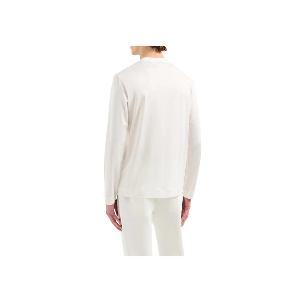 Emporio Armani FW24 Snake Year Limited Edition Animal Pattern Printed Long Sleeve T-Shirt Men Tops White EM001703-AF10017-U0003
