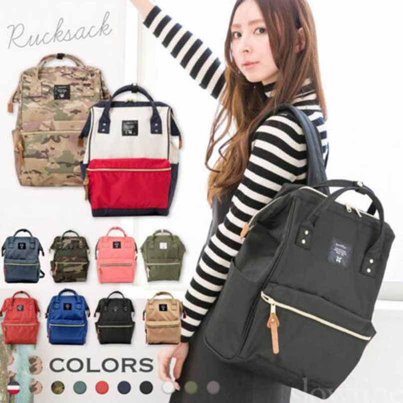 Japan Anello Canvas Backpack Rucksack School Bag With Waterproof Durable Fabric And Multiple Interior Pockets