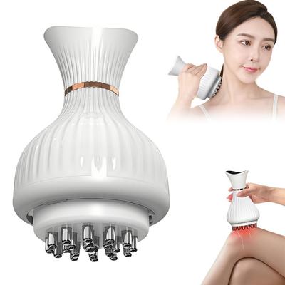 Microcurrent Gua Sha Massager Body Shaping Meridian Brush Anti Cellulite Electrode Pulse Vibration Heating Body Massage