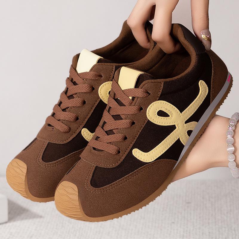 Dexun Shoes Women's 2025 New Autumn Thick-soled Sneakers Breathable Mesh Soft-soled Sports Shoes