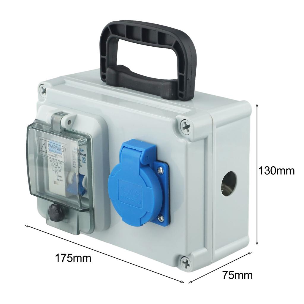 Wall Mounted Construction Power Distributor 10A 250V 2P with Switch and Waterproof Connector Suitable for Circuit Protection