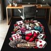 Harley Quinn Joker Pattern Rug, Indoor/Outdoor Mat, for Picnic, Gameroom, Bedroom, Office, Living Room, Home Decor Carpet, Birthday Gift