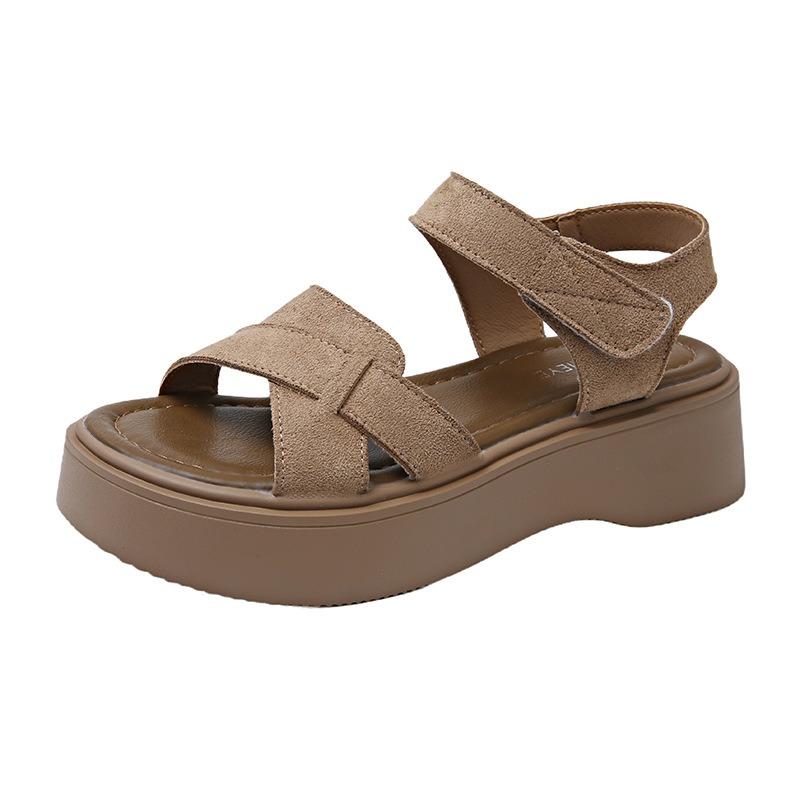 Platform sandals women's summer new open-toed non-slip breathable versatile beach shoes Velcro sandals