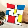 Painting Piet Mondrian Art Cushion Cover Soft Short Plush Pillow Cover Smooth Cozy Texture Aesthetic Cushion Case Home Decor