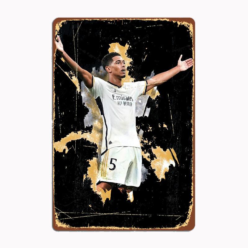 Jude Bellingham Football Sport Player Posters Metal Print Sign Poster Garage Room Cinema Living Custom Tin Vintage Home Decor