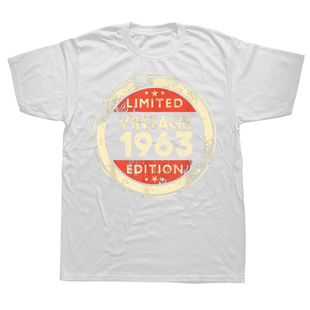 

60Th Birthday Vintage 1963 60 Years Old Gifts Vintage T Shirts Summer Graphic Streetwear Short Sleeve Tshirt Mens Clothing S