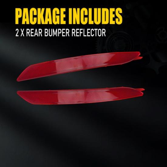 2pcs Bumper Reflector Set For 2014-2016 Hyundai Elantra Rear Left & Right Red