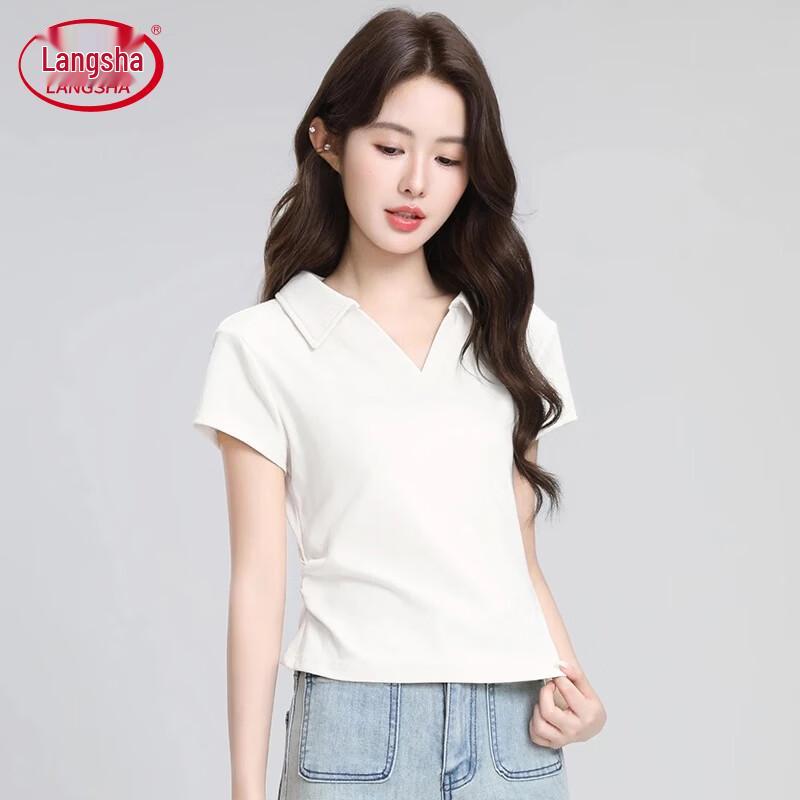 Langsai Women's Short Sleeve Polo T-Shirt