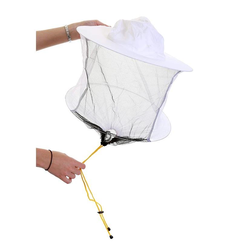 Beekeeping Hat with Double Wire Veil, Professional Bee Suit Head Protection, Breathable Beekeeper Helmet for Hive Inspection