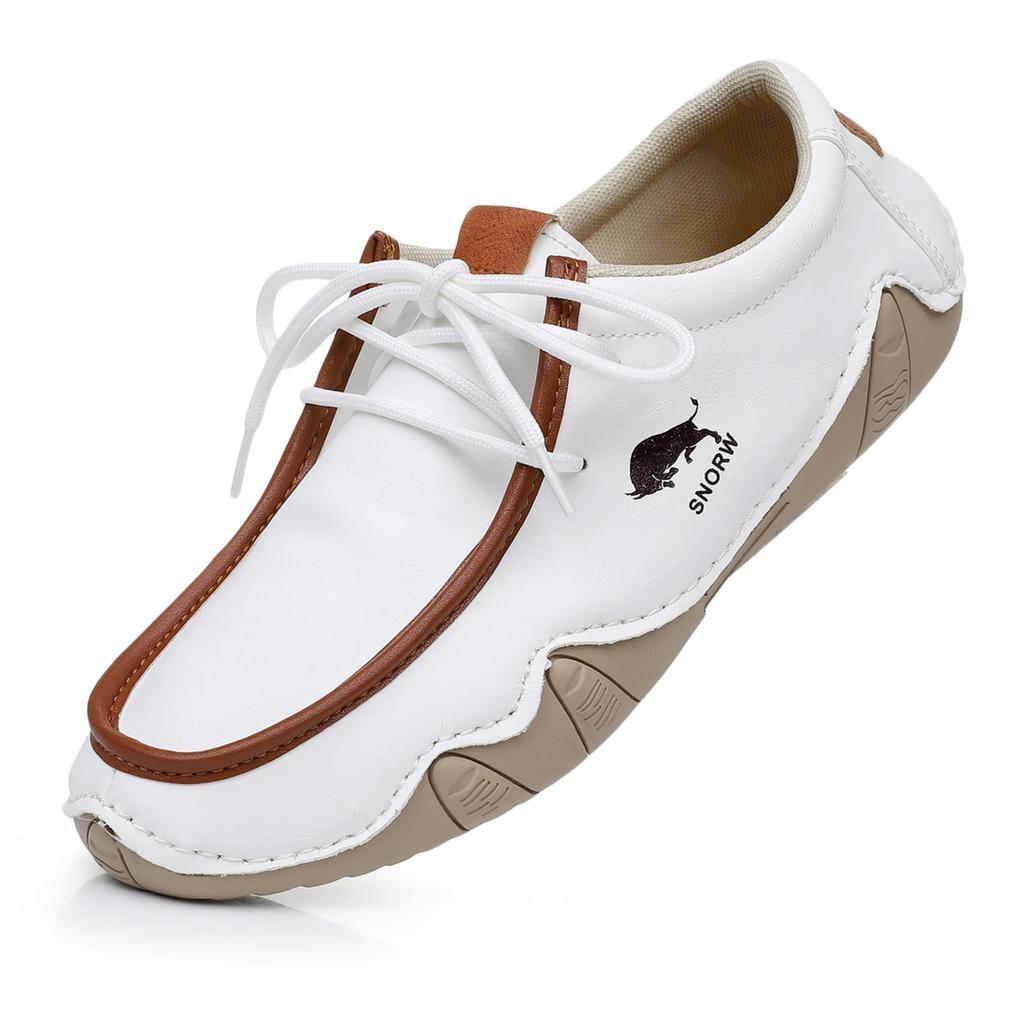 Fashion Handmade Leather Casual Men Shoes Design Sneakers Man Loafers Breathable Low Top Flat Shoes Driving Plus Size 38-48