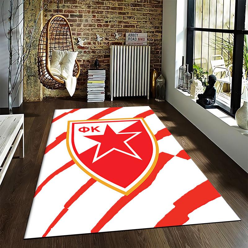 Red Star Shield Pattern Carpet suitable as a non-slip mat for the living room or bedroom sofa