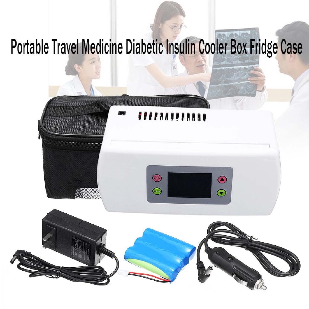 9W Portable Medicine Travel Freezer Diabetic Insulin Cooler Mini Fridge Case Box For car travel and home use Stored