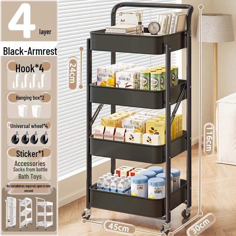 Kompaktes mehrschichtiges Lagerregal für Küche, Bad, Schlafzimmer, Bücher, Spielzeug und Snacks