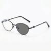 New Photochromic Presbyopia Glasses Small-Frame Metal Oval Blue Light Blocking Goggles Women Reader Eyewear Diopter 0 To +4.0