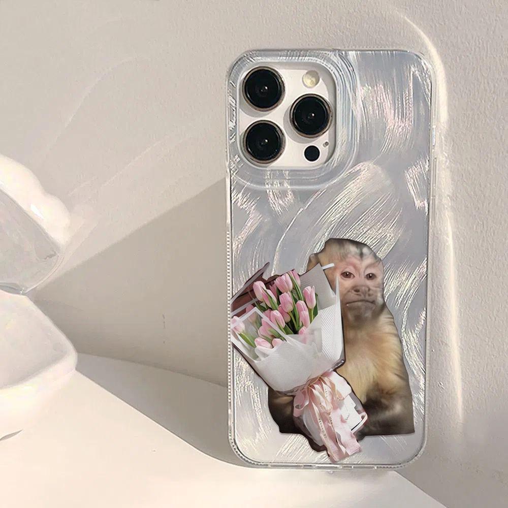 Cute Monkey Phone Case for Samsung Galaxy A56 A55 A36 A35 A26 A25 A15 5G A24 A23 A22 A52 A71 A72 4G Cover
