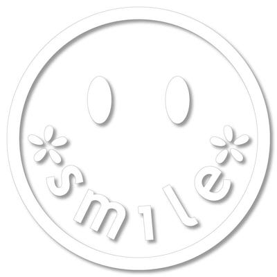 Nc-smile Smile Sticker Cutting Sticker Decal (Diameter 100mm, White)