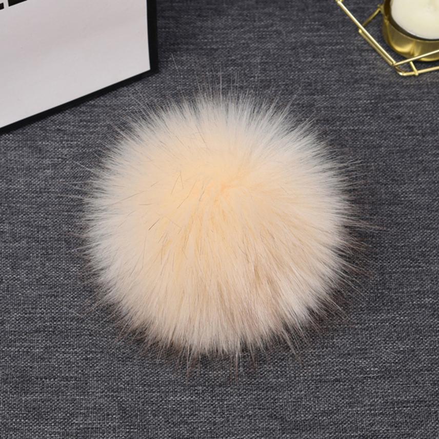 1PC Faux Fur Pompom Hat Ball Hairball DIY Handmade Pom Poms for Handcraft Colorful False Pompon With Rubber Band Hat Accessories