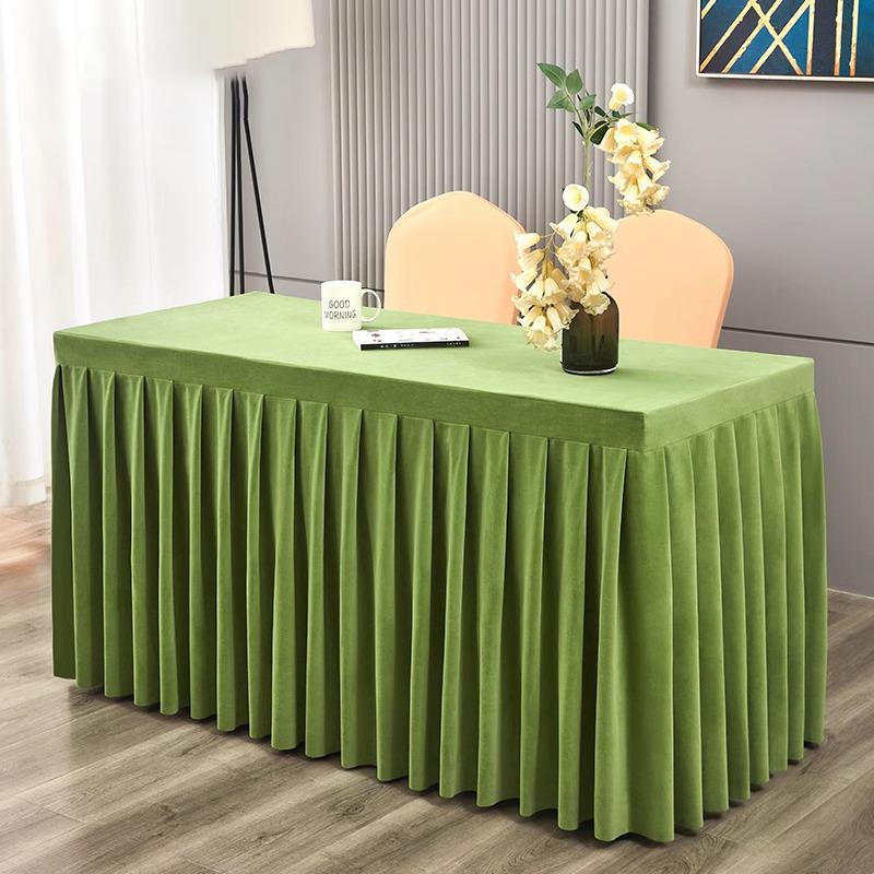 Elastic Table Cloth Hotel Conference Table Cover Meeting Room Office Flannel Rectangle Tableclover Wedding Banquet Decoration