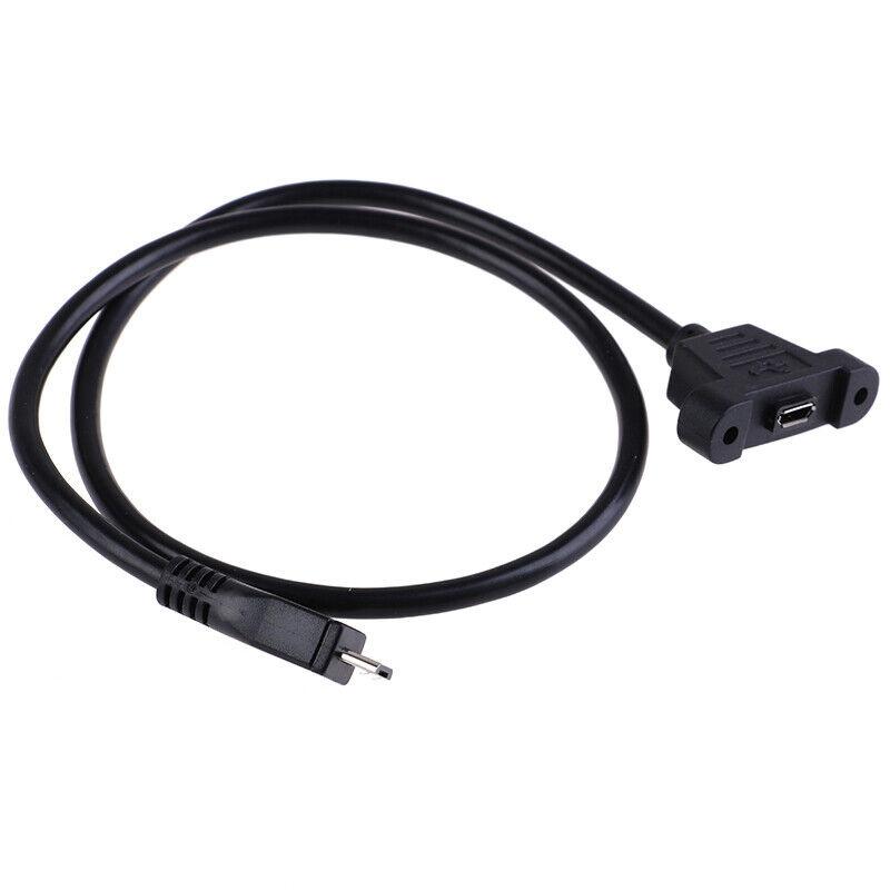 Extension cable plug to female panel installation screw Micro USB2.0 with