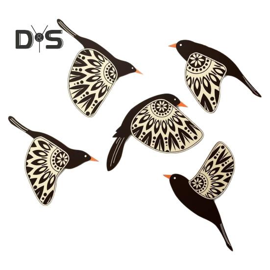 

Летающие птицы настенное искусство деревянный туалет знак домашний декор стены ванной комнаты декоративный туалет знак аксессуары A чёрный