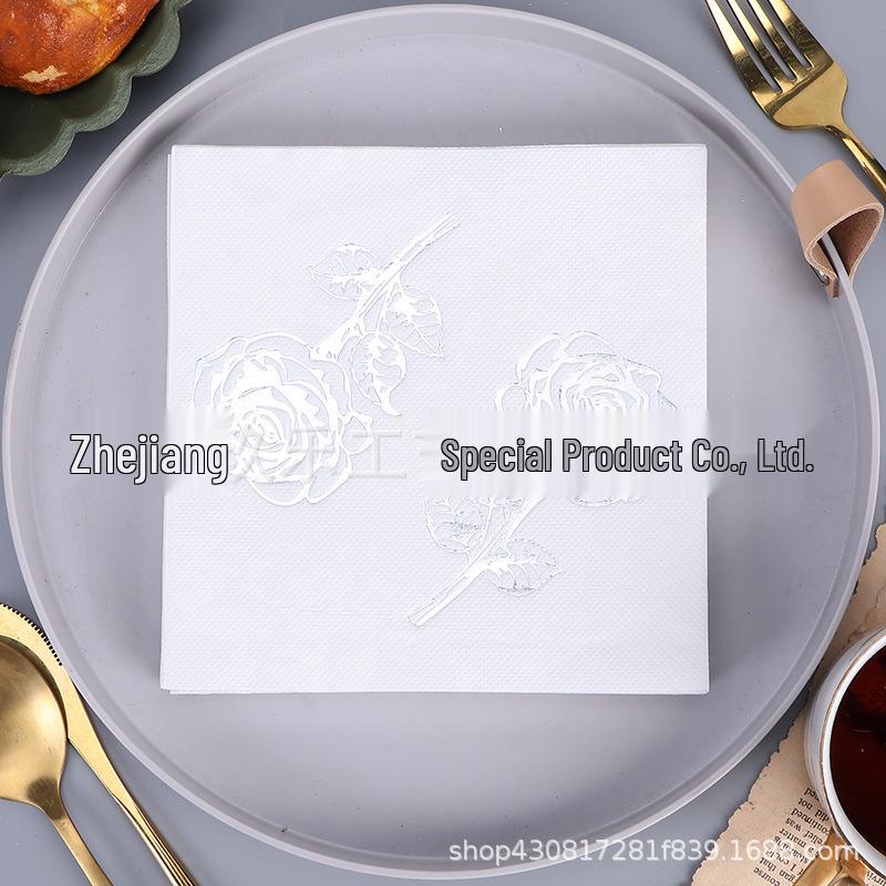 Gold & Silver Hot Stamped Happy Birthday Napkins for Party Decorations