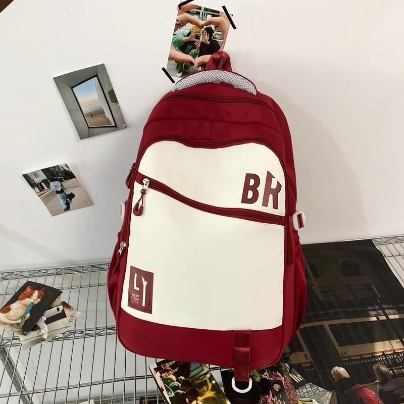 Letter Fashionable Pattern Students Large Capacity Backpack Pendant With