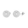 Lucent Spherical Pavé Crystal Rhodium Plated Stud Earrings Women's Silver/White 5686483