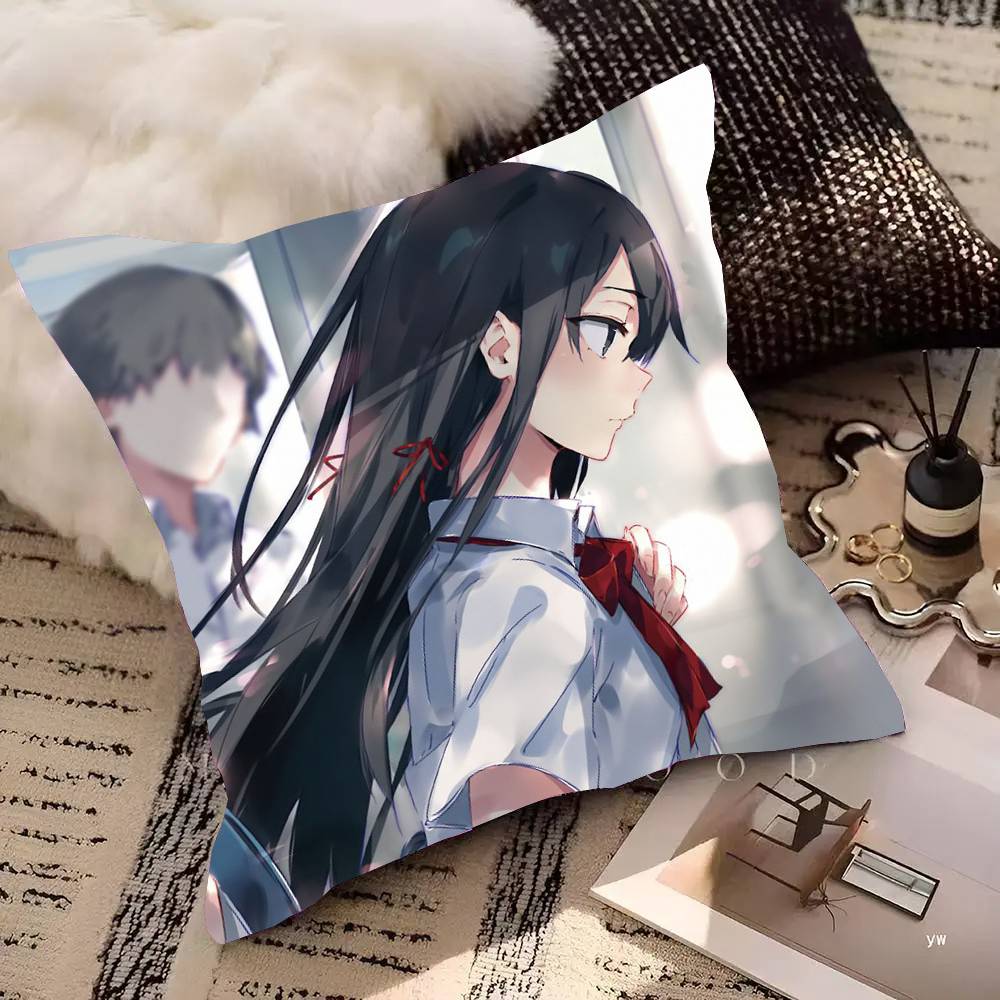 Yukinoshita Yukino Anime My Teen Romantic Comedy SNAFU Pillow Case Fashion Square Pillowcase Bedroom Sofa Room Ins Decoration