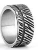 New Viking Style Vertical Stripe Texture Unisex Ring