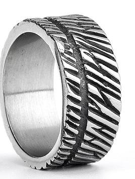 New Viking Style Vertical Stripe Texture Unisex Ring