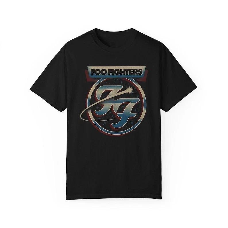 Foo Fighters grafika zespołu Pop Vintage Unisex T-shirt Unisex Okrągły dekolt 100% Bawełna Krótki rękaw Y2k Oversize Moda Streetwear Koszulka