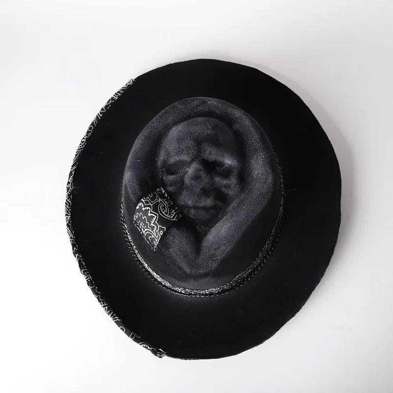 2024 Halloween Nuovo Cappello Teschio Cappello da Cowboy dell'Europa Occidentale Cappello da Baseball Falciatore Triste Cappello Teschio Fatto a Mano Cappelli da Festa