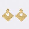 LNCHRAN 304 Stainless Steel Hammered Square Dangle Earrings for Women